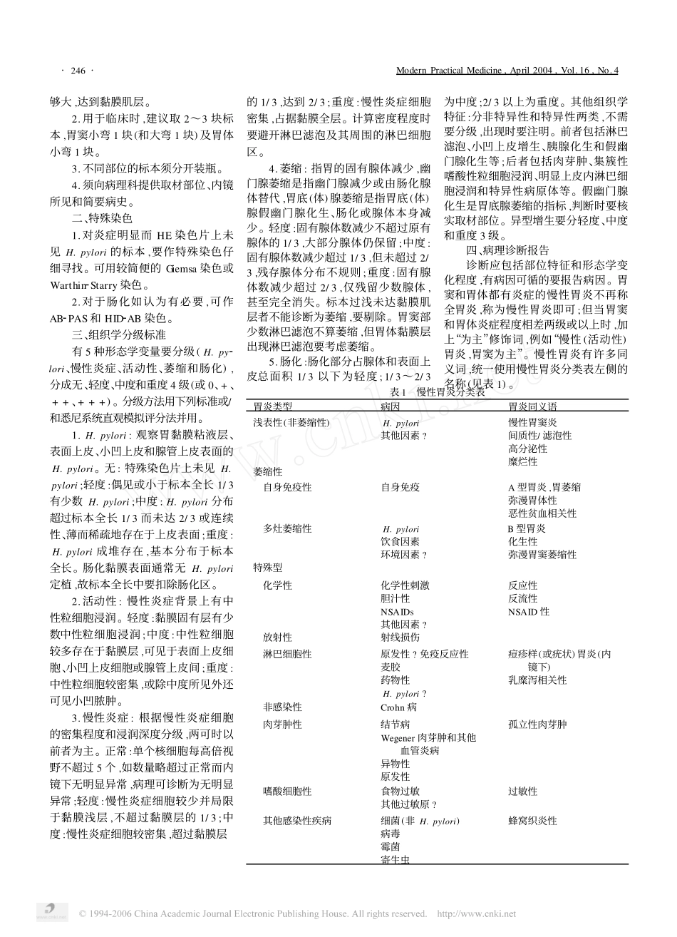 全国慢性胃炎研讨会共识意见_第2页