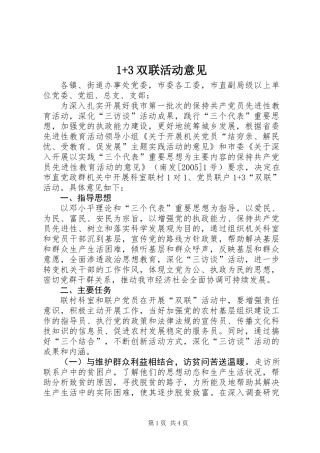 1+3双联活动意见