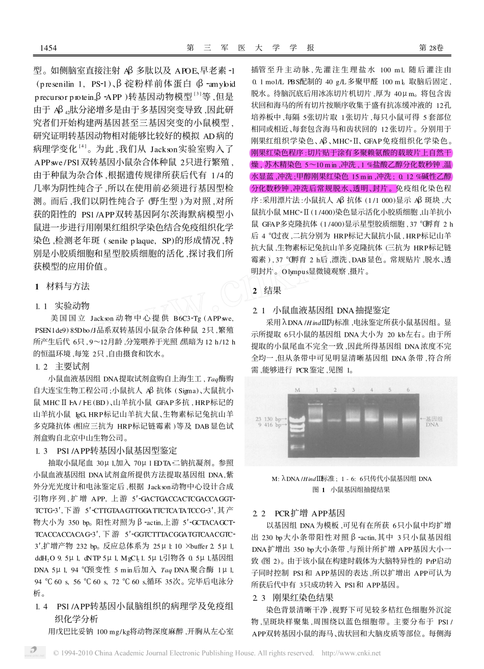 双转基因阿尔茨海默病模型_第2页