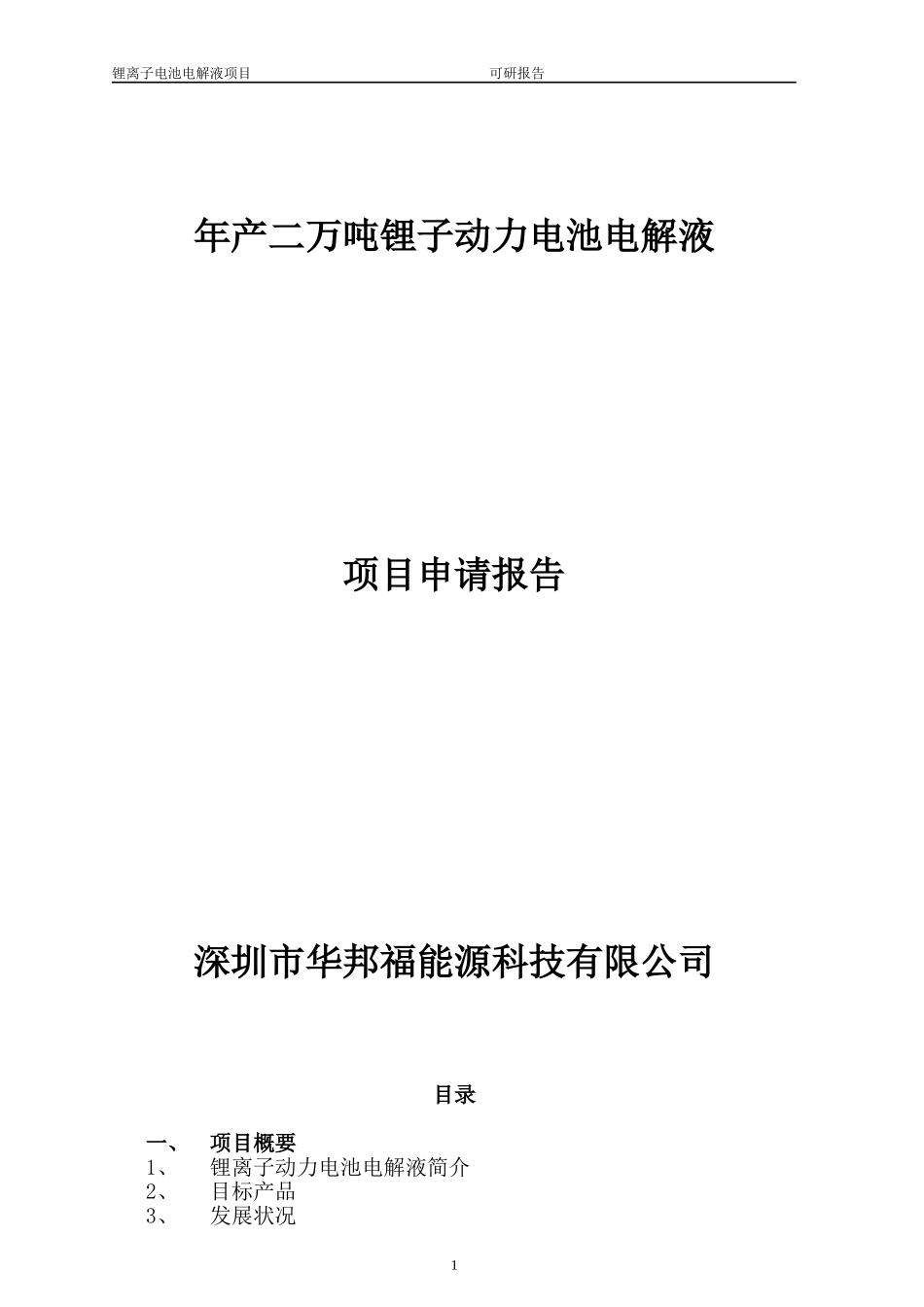 锂离子电池电解液项目计划_第1页