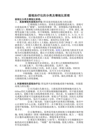 弱视治疗仪的分类及增视仪原理