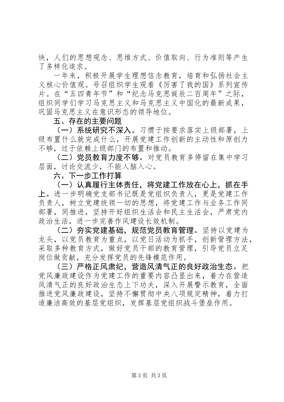 201X年基层党建工作述职报告_第3页