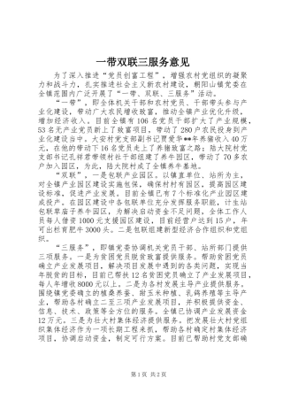 一带双联三服务意见
