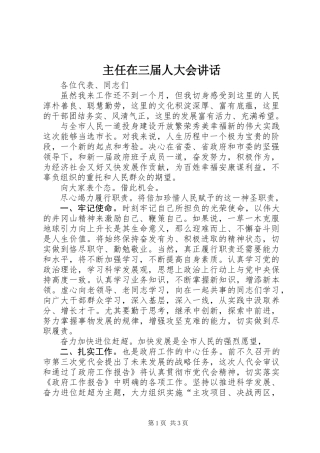 主任在三届人大会讲话