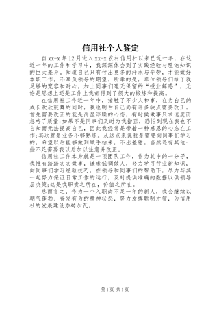 信用社个人鉴定
