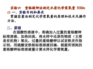 实验6;重铬酸钾法测定水质COD