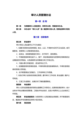 审计人员管理办法