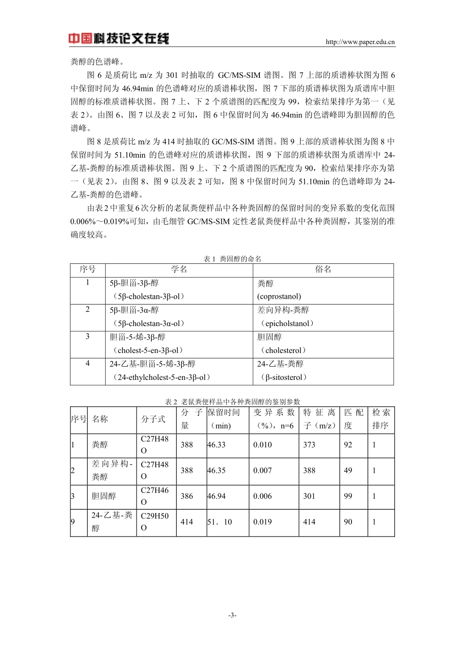 老鼠粪便中粪固醇的检测_第3页