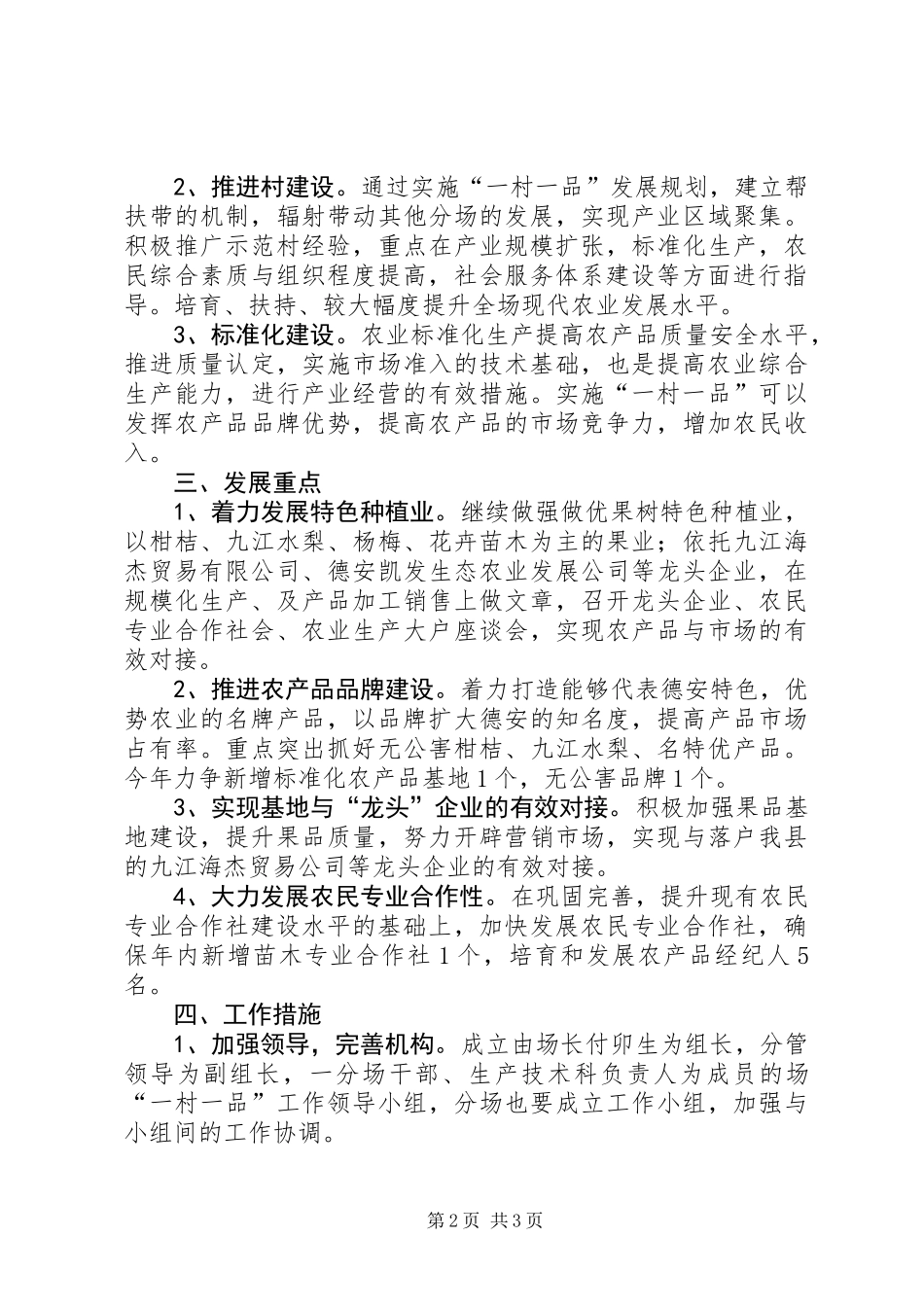 一村一品发展工作规划_第2页