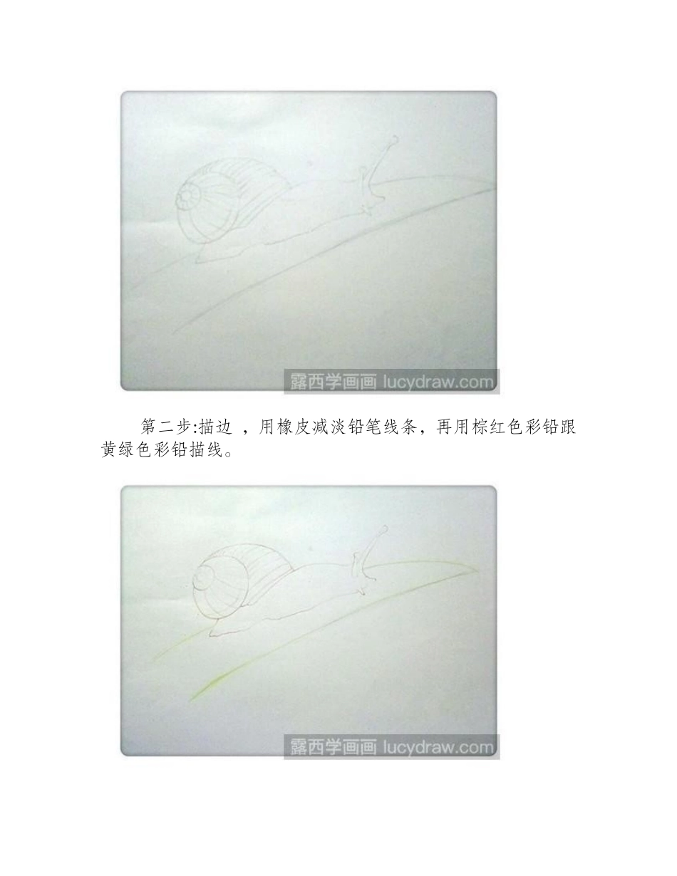 蜗牛彩铅画教程彩铅画教程_第2页