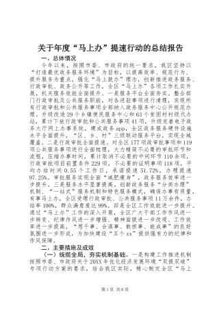 关于年度“马上办”提速行动的总结报告 (2)