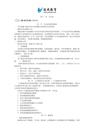 全国成人高考专升本统考复习专用教材_医学综合第十一章内分泌