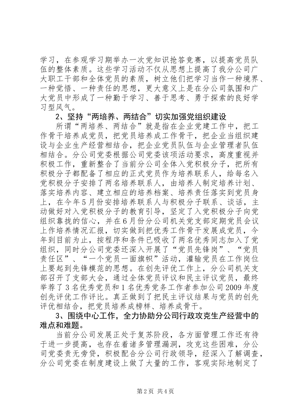 公司党委基层党组织建设工作总结_第2页