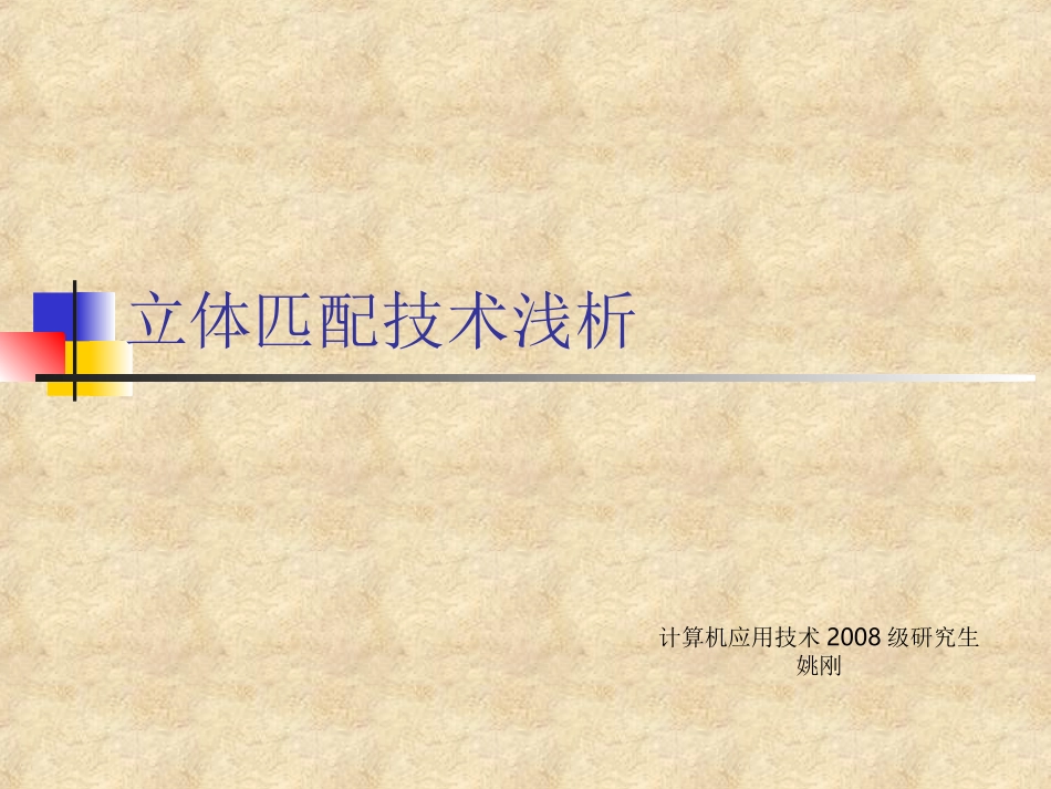 立体匹配技术浅析_第1页