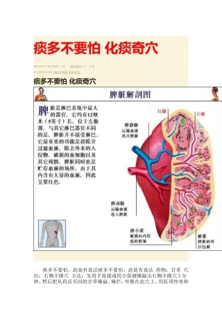 痰多不要怕 化痰奇穴