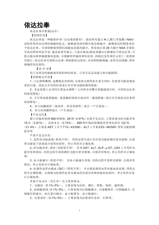 神经外科部分药品说明