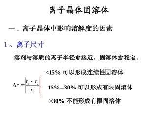 离子晶体固溶体结构