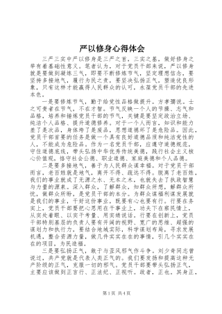 严以修身心得体会