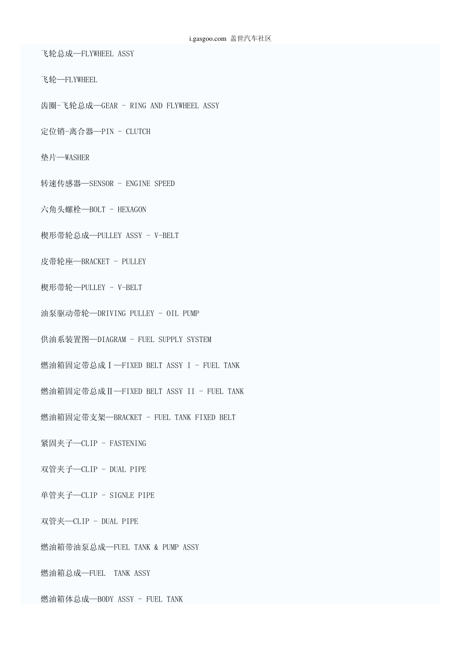 汽车零部件名称英文译名规则及英文对照_第2页