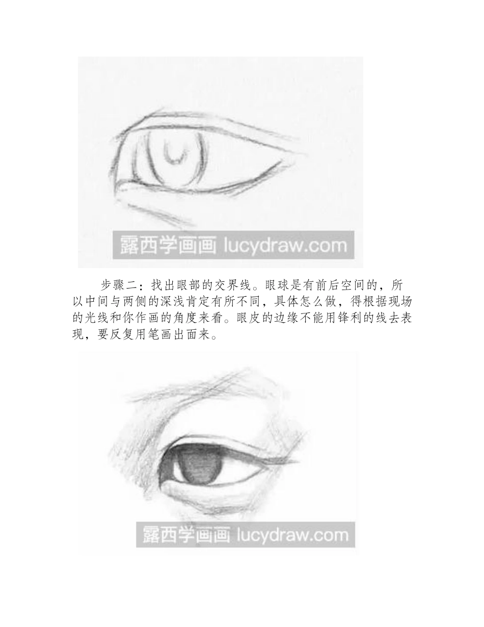 素描男性眼睛的画法素描教程_第2页