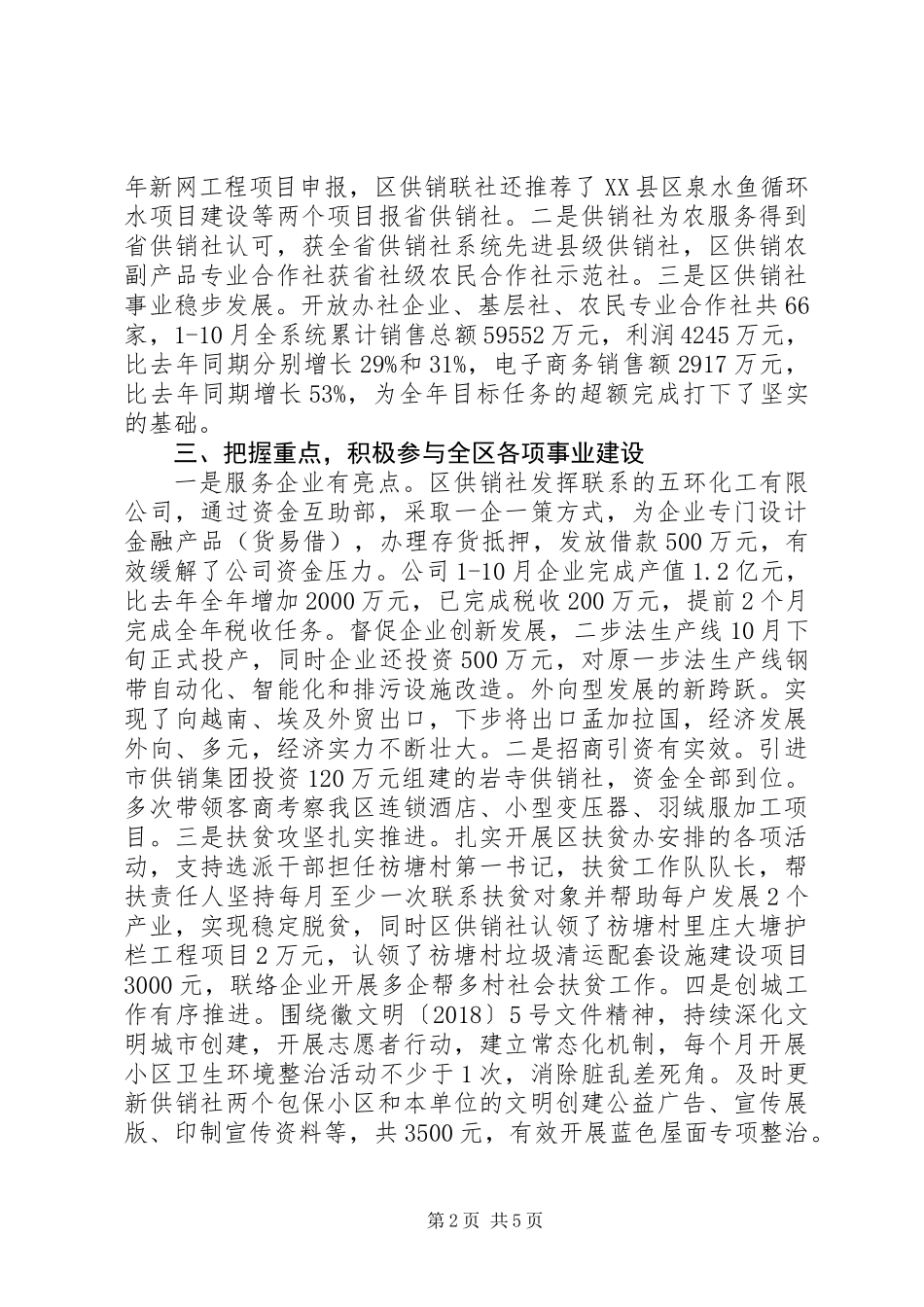 供销社XX年总结和XX年打算_第2页