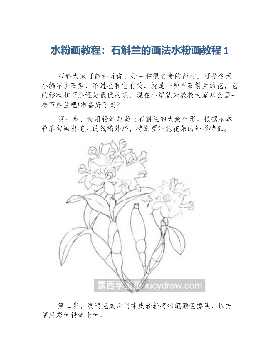 水粉画教程：石斛兰的画法水粉画教程1_第1页