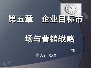 企业目标市场与营销战略