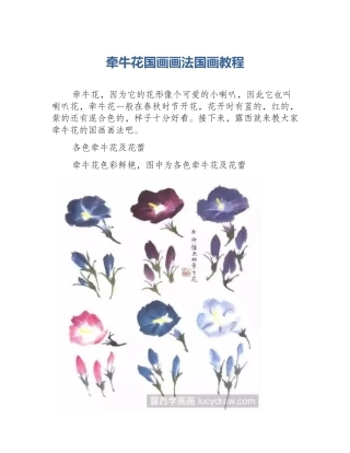 牵牛花国画画法国画教程