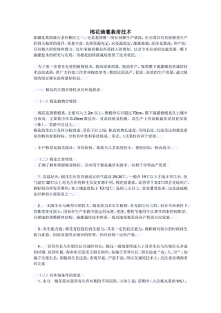 棉花滴管栽培技术
