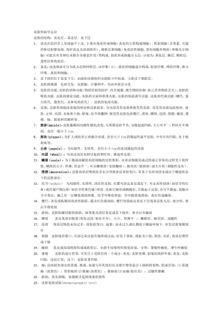 皮肤性病学 总结 重点 笔记 复习资料