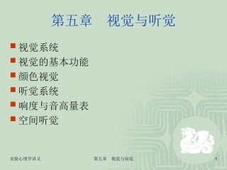 实验心理学第五章 视觉与听觉