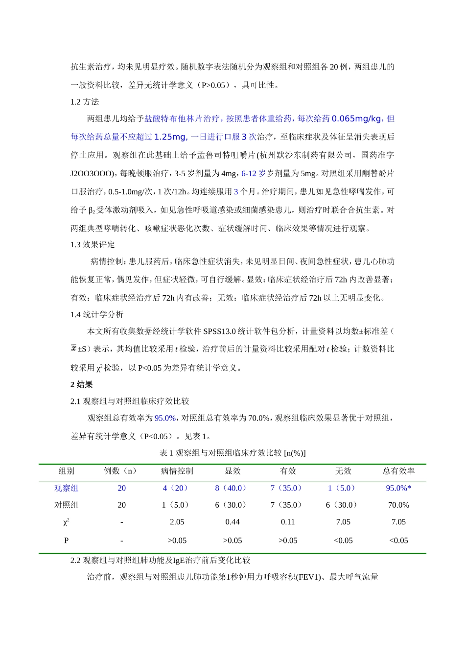 -孟鲁司特治疗儿童咳嗽变异性哮喘的疗效观察修改_第2页