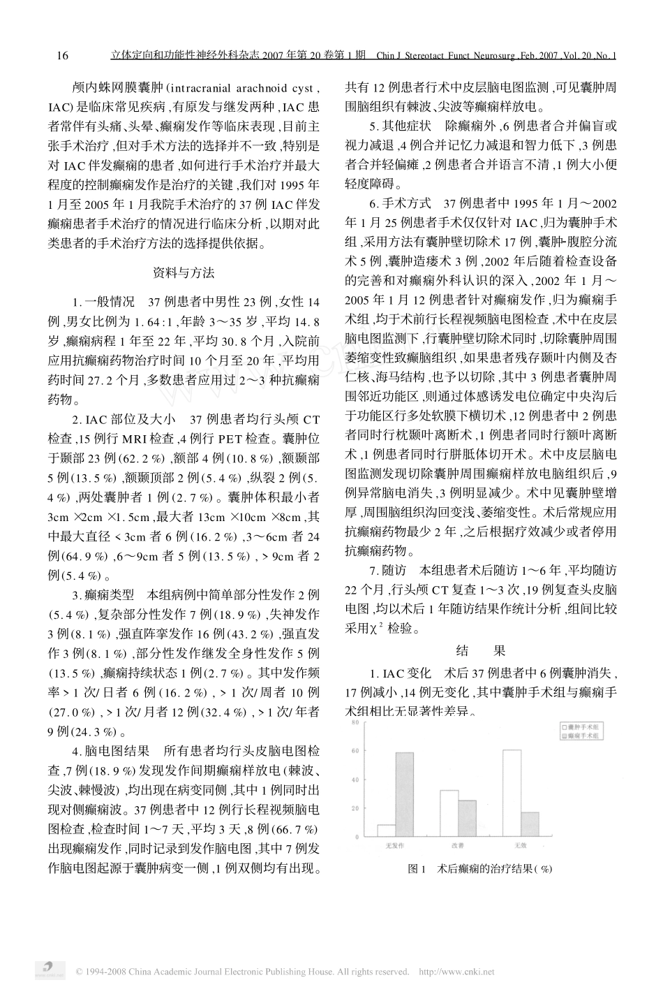 颅内蛛网膜囊肿伴发癫痫的手术治疗_第2页