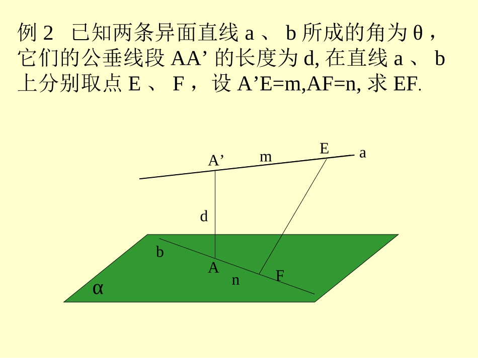 两条异面直线上任意两点间的距离_第2页