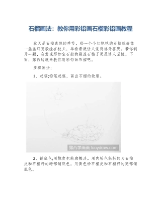 石榴画法：教你用彩铅画石榴彩铅画教程