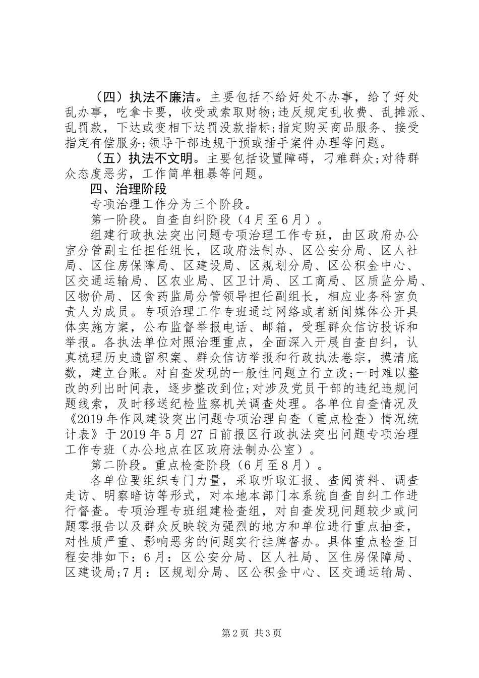 关于在全区开展行政执法突出问题专项治理实施方案_第2页