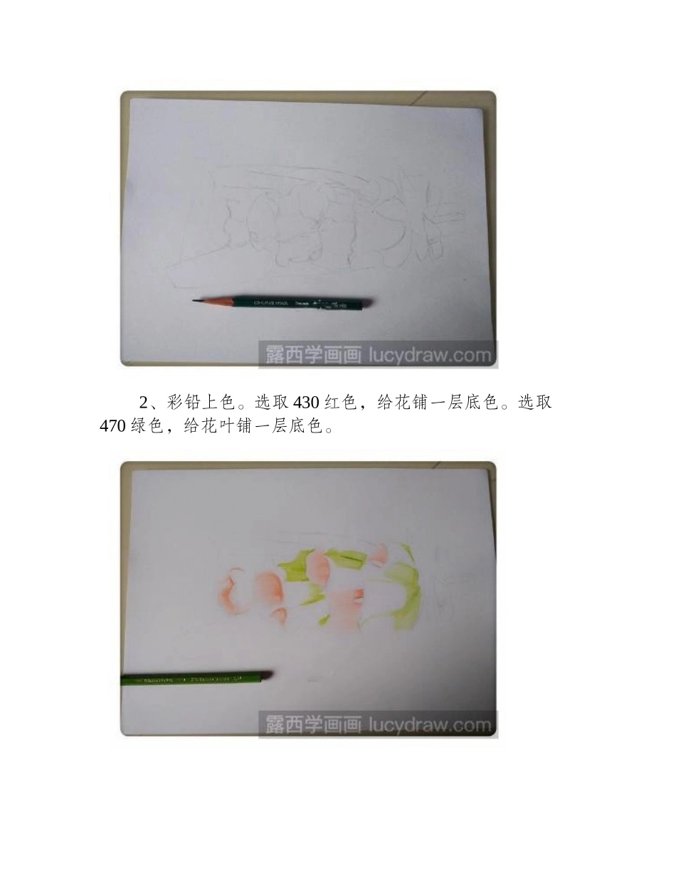 漂亮的彩铅花束怎么画彩铅画教程_第2页