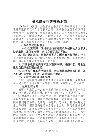 作风建设行政剖析材料