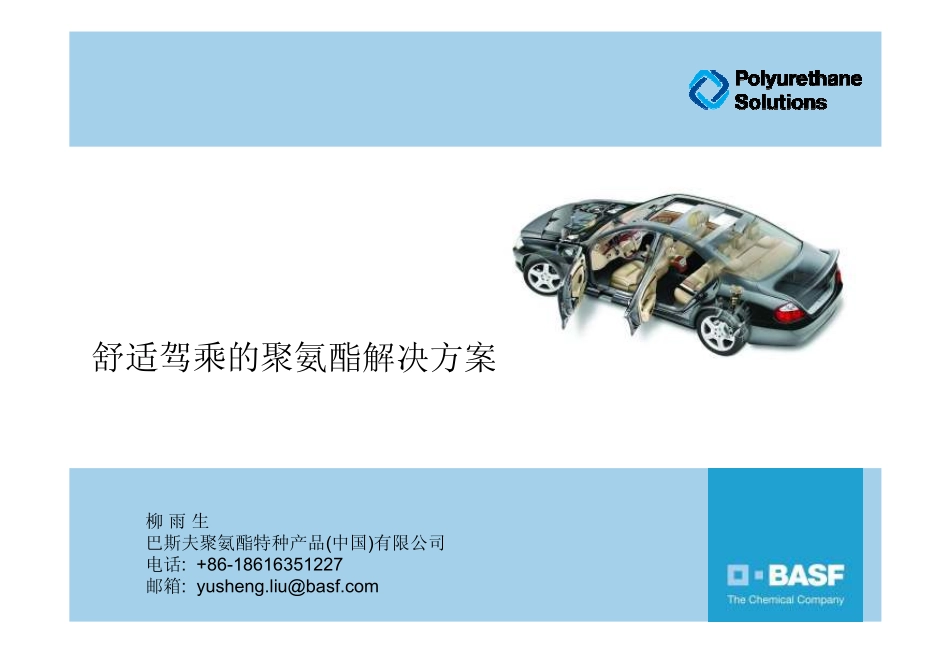 舒适驾乘的聚氨酯解决方案_第1页