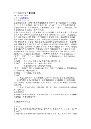 慢性咽喉炎经验方【摘抄】