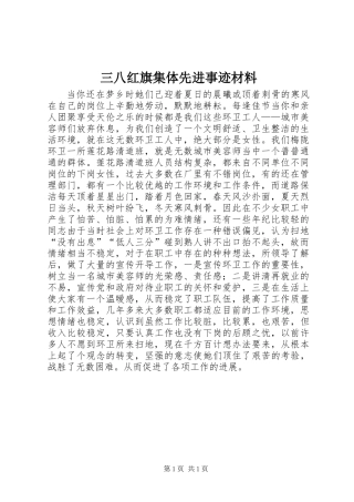 三八红旗集体先进事迹材料