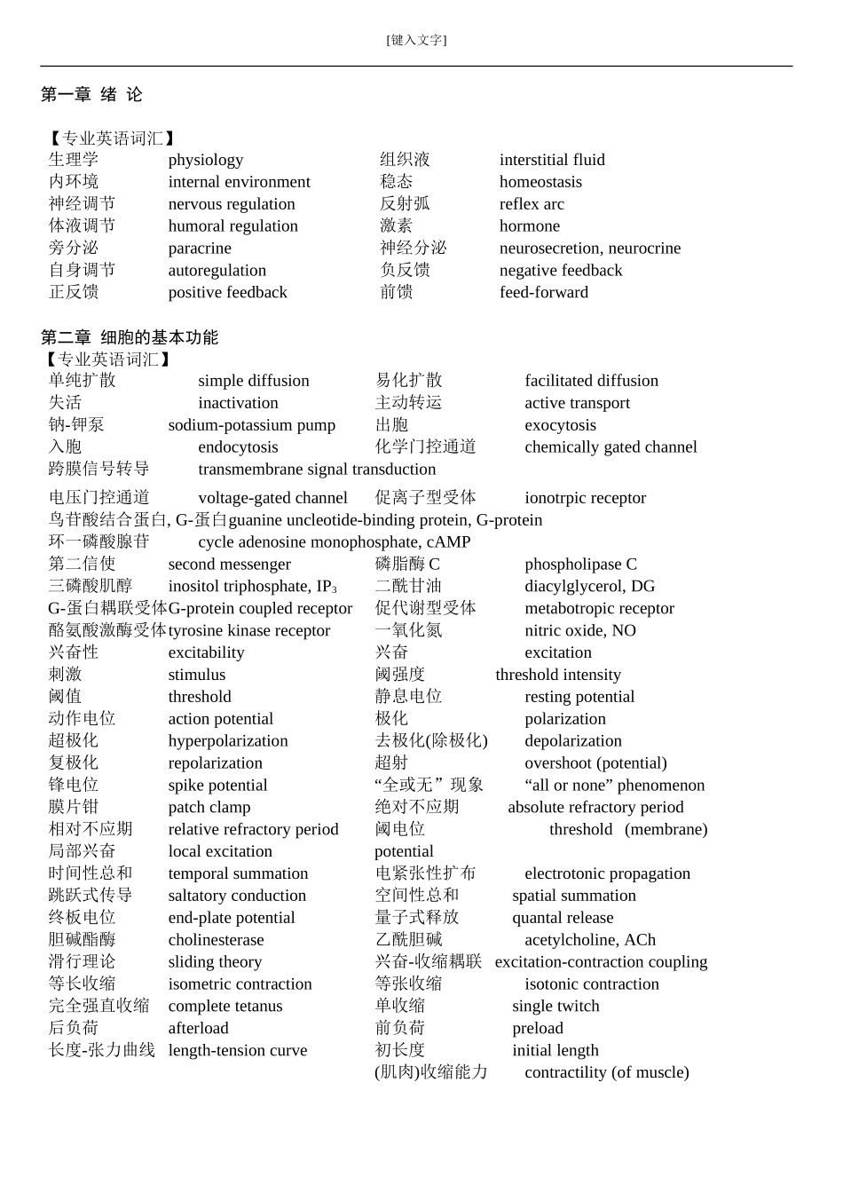 生理学专业英语词汇_第1页