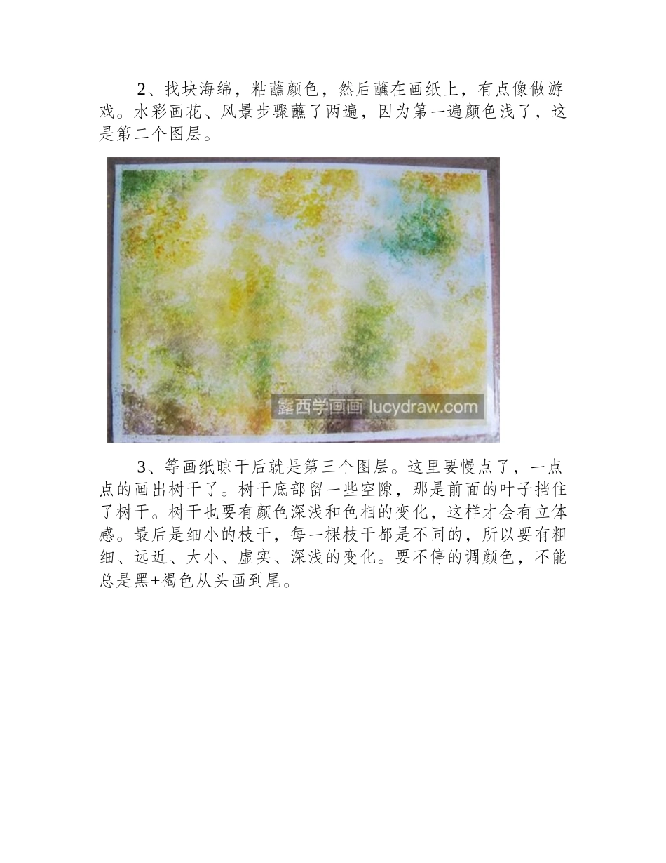 秋天的树林怎么画_具体的水彩画步骤是什么_水彩画教程_第2页