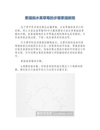 素描画水果草莓的步骤素描教程
