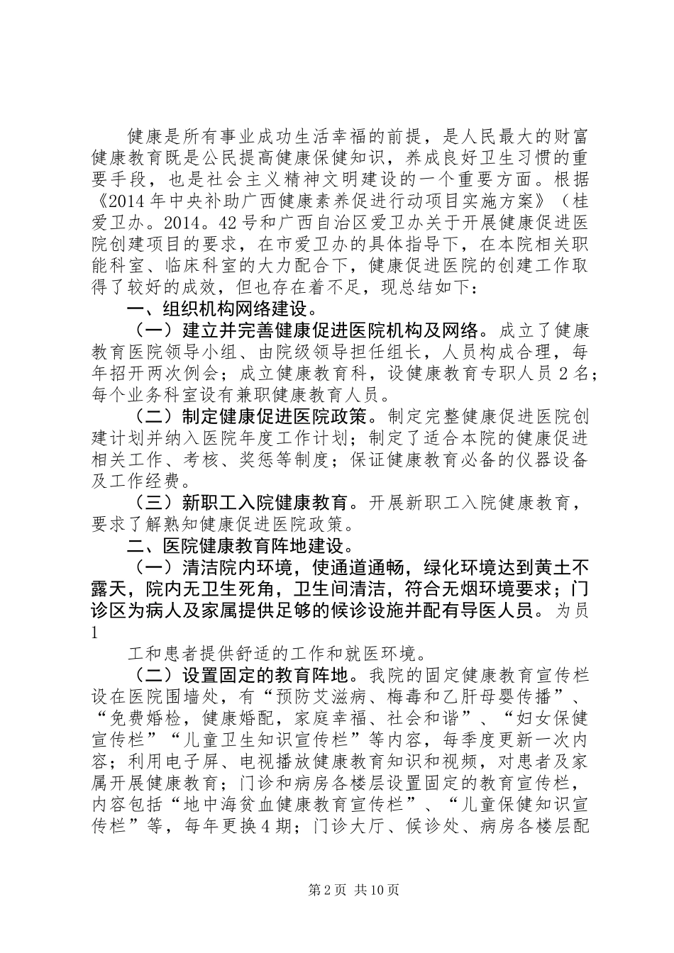 健康促进医院工作总结_第2页