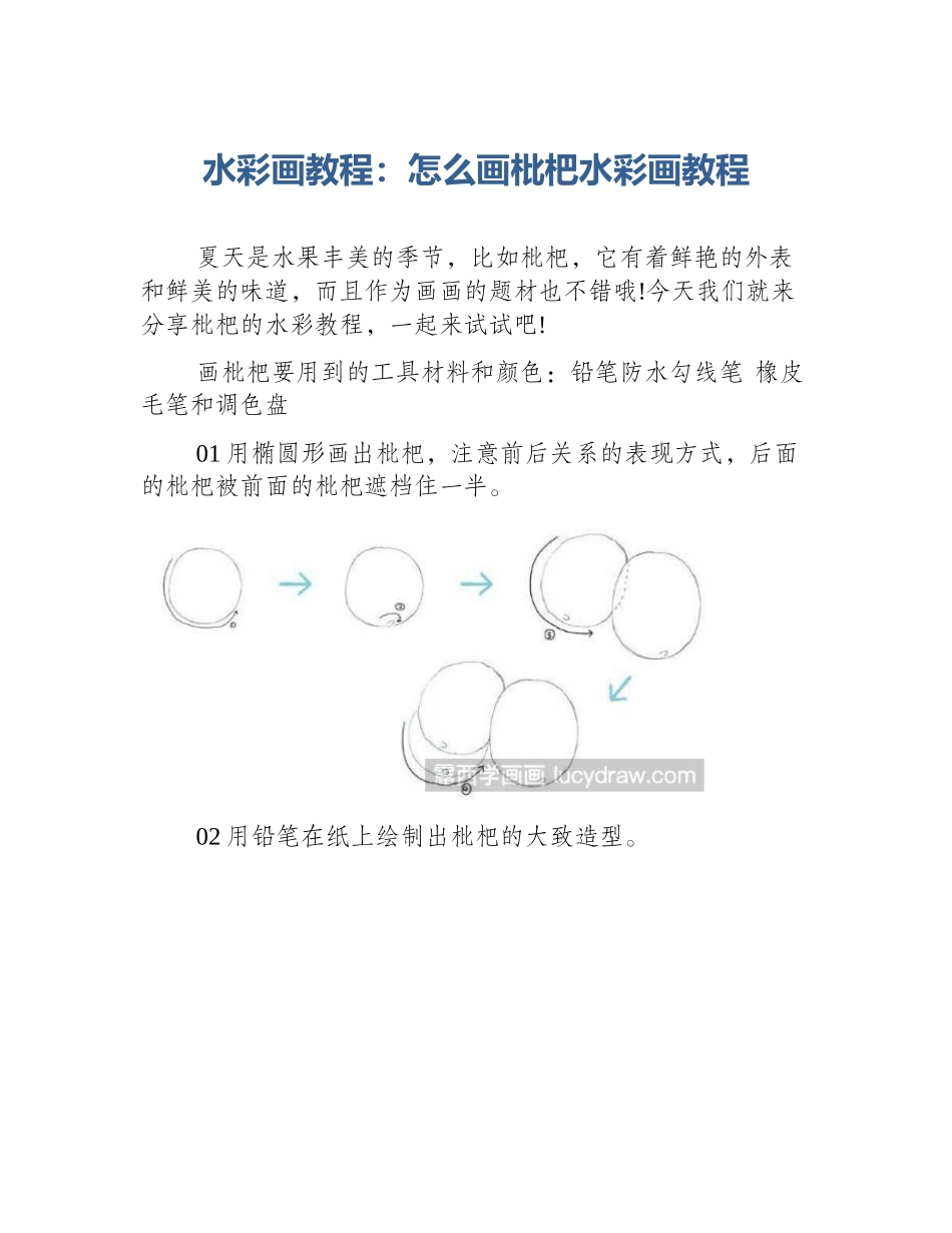 水彩画教程：怎么画枇杷水彩画教程_第1页