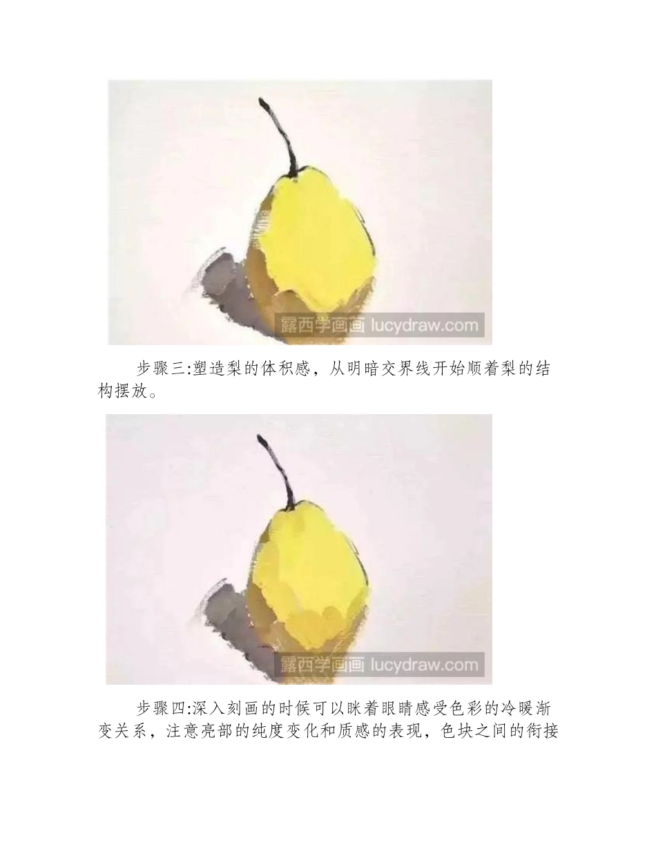 水粉画教程：怎么画梨_水粉画教程1_第2页