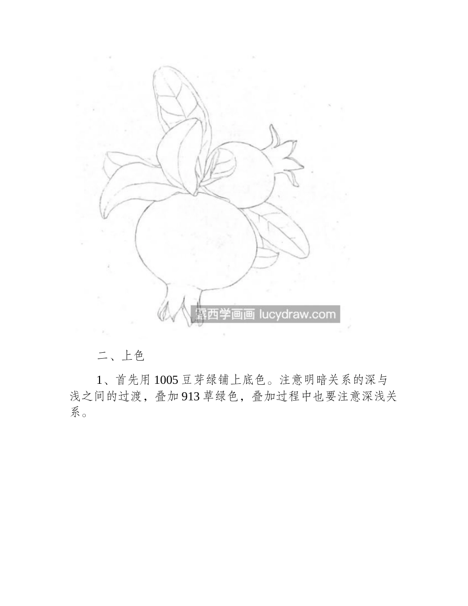 青石榴怎么画_石榴的彩铅画步骤有哪些_彩铅画教程_第2页