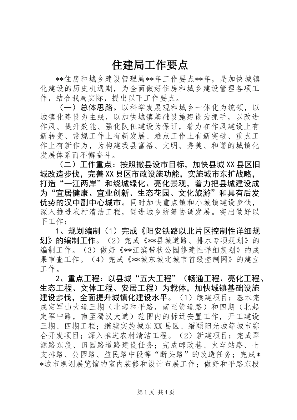 住建局工作要点_第1页