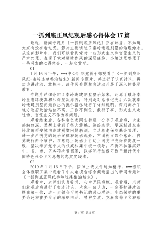 一抓到底正风纪观后感心得体会17篇